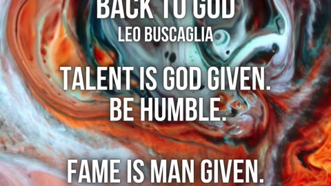 Your talent is God’s gift to you.