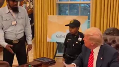 13-year-old DJ Daniel from last night's address is in the OVAL OFFICE with President Trump