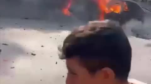 An Israeli drone strike hits a vehicle in the village of Dweir in southern Lebanon