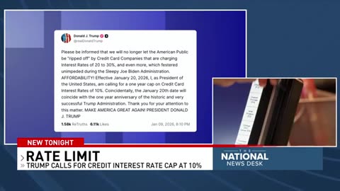 Trump wants cap on credit card interest rates