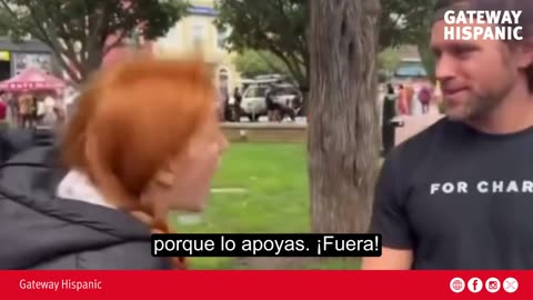 Liberal Woman Furiously Confronts Man for Wearing a Charlie Kirk Shirt