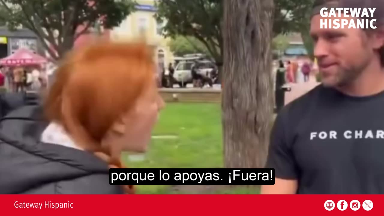 Liberal Woman Furiously Confronts Man for Wearing a Charlie Kirk Shirt