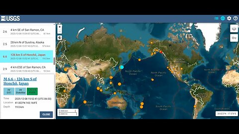 uge 6.6 Aftershock Hits Japan 12-9-2025