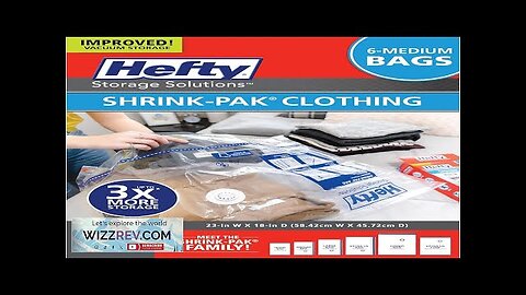 Hefty Shrink-Pak Vacuum Storage Bags – For Clothes Pillows Towels Blankets Review