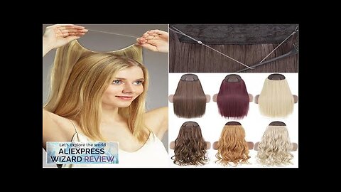 MERISIHAIR Synthetic No Clip Invisible Wire Hair Extensions Straight Black Blonde One Review