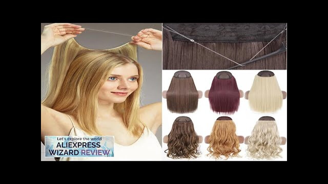 MERISIHAIR Synthetic No Clip Invisible Wire Hair Extensions Straight Black Blonde One Review