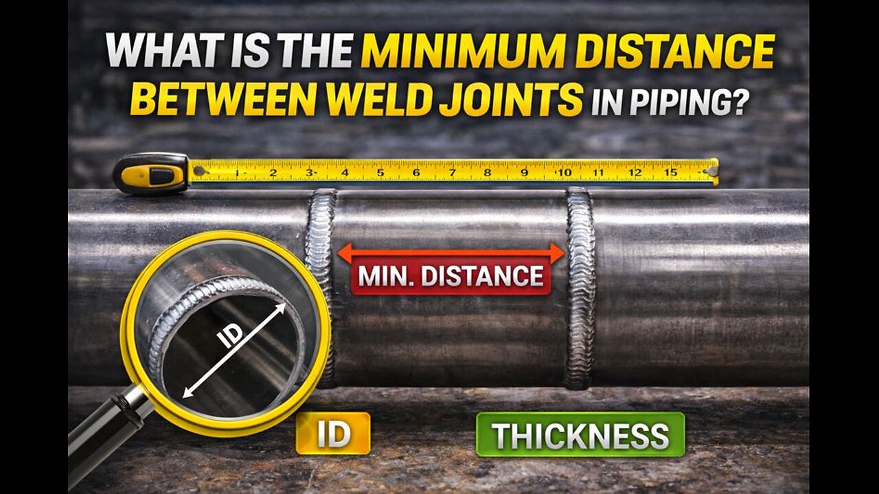What is the minimum distance between Weld Joints in Piping.