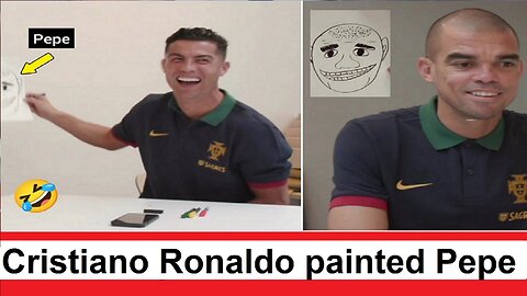 Cristiano Ronaldo drew Pepe on a piece of paper Pepe appreciated