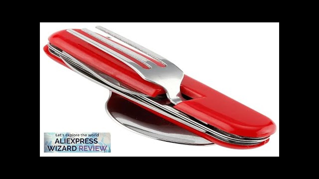 4 in 1 Multifunctional Outdoor Tableware Stainless Steel Foldable Fork Spoon Knife Review