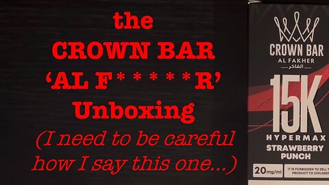 The Crown Bar Al Fakher Vape Unboxing & first review!