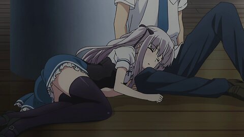 Absolute Duo - Julie sleeping on Tooru's lap