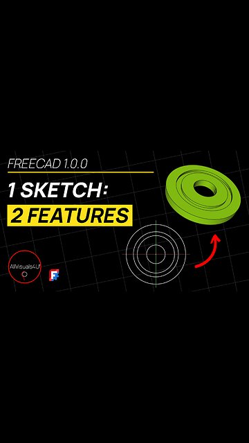 🧐 FreeCAD Sketcher Tutorial - FreeCAD Sketch To Part - FreeCAD 101 - FreeCAD 1.0 | #Shorts
