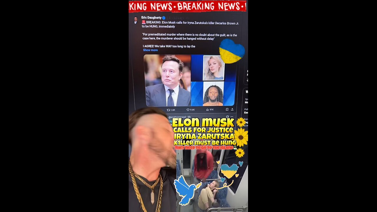 #ElonMusk calls for Killer of #IrynaZarutska to be Immediately Hung