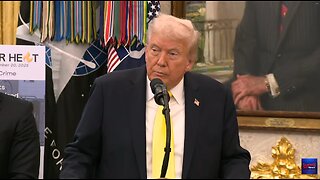 President Donald Trump and FBI Director Kash Patel hold a press conference