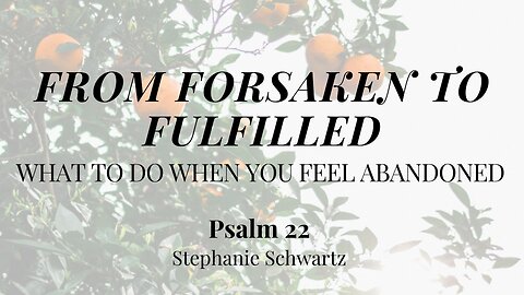 From Forsaken to Fulfilled (Psalm 22) | Women's Bible Study | Stephanie Schwartz