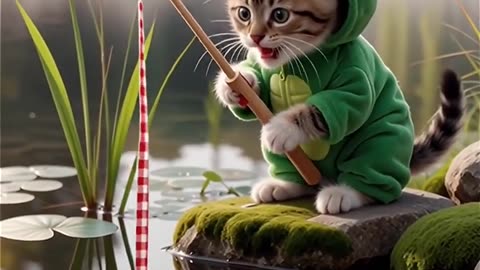 Cutest Frog Kitty EVER Just Took Over Your Screen! 🐸🐱💚✨