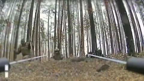 It Happens So Fast(Russian Soldiers Walk Up to a Ukrainian Ambush Drone