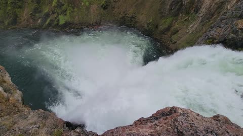 Brink of Upper Falls in Yellowstone National Park