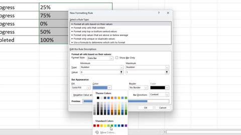Excel How to Create Progress Bars in 1 minutes