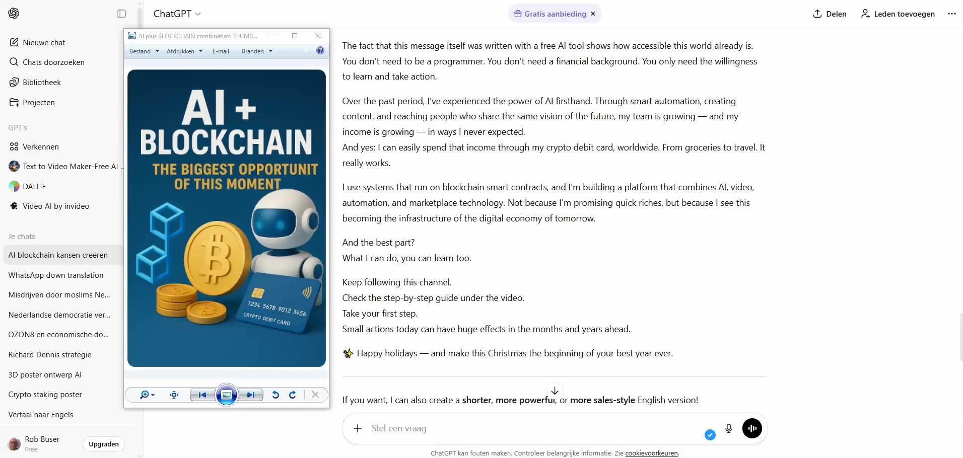 AI plus BLOCKCHAIN combination - THE BIGGEST OPPORTUNITY RIGHT NOW - TOP TEAM ROB BUSER