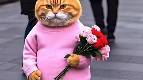 t opens door, cat