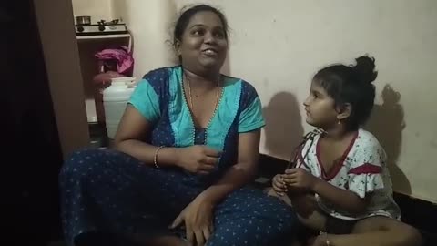 Cute Baby argue with her mom