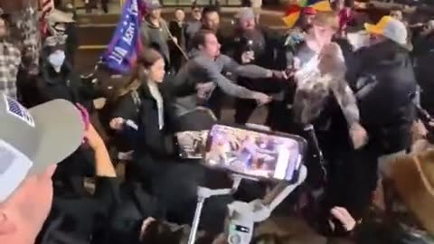 Feisty blonde mixes it up with Portland antifa