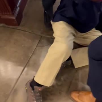 Sen. Mitch McConnell Stumbles in Senate Basement While Dodging Activist's ICE Raid Question