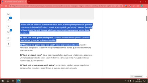 Os narcisistas adoram repetir essas sete frases para magoar você