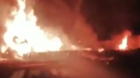 Massive explosion, fire at workshop in Shiraz, Iran.