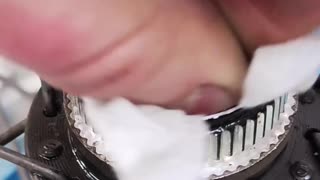 How to properly clean the inside of a bicycle wheel hub.