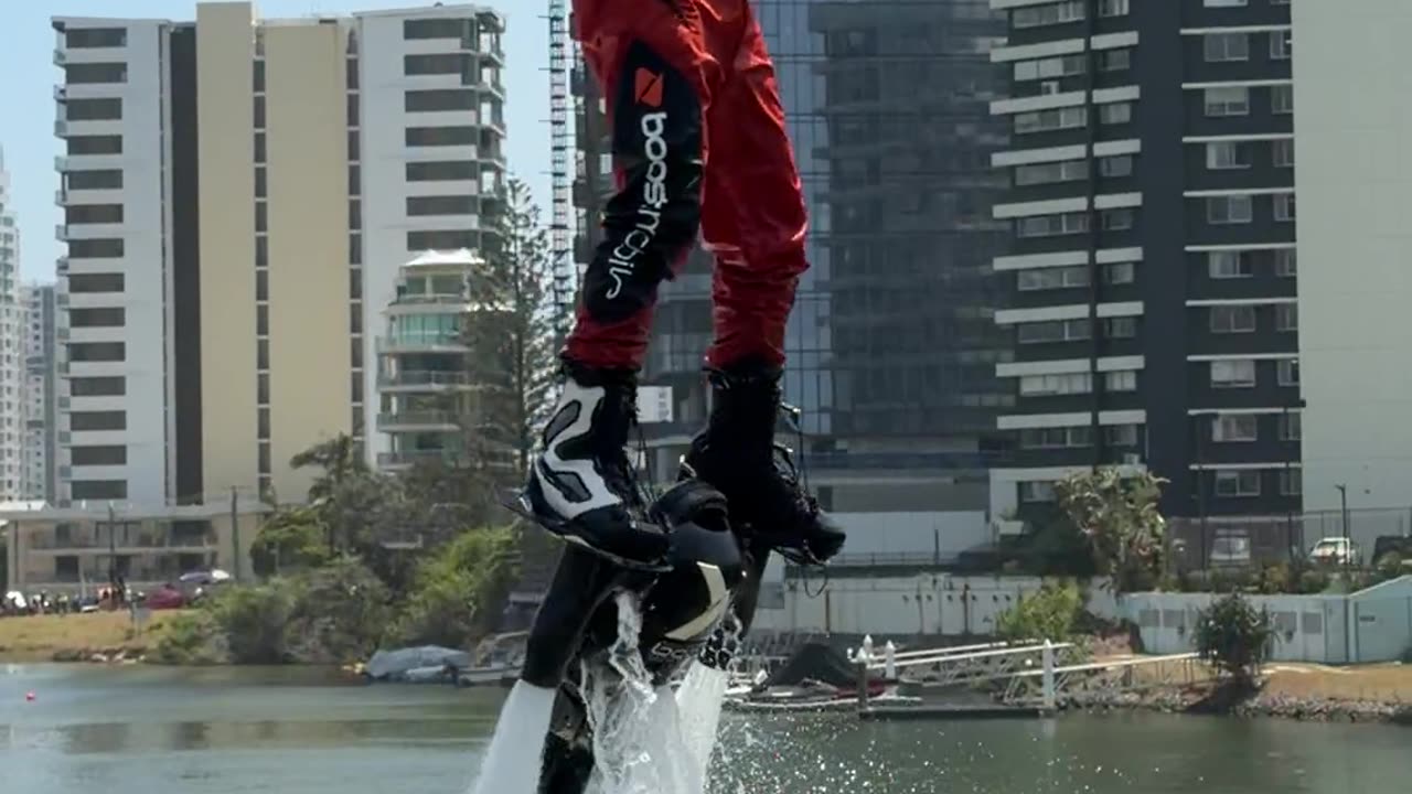 Jet Pack Acrobatics on Nerang River: Performance at Gold Coast 500 Entertainment