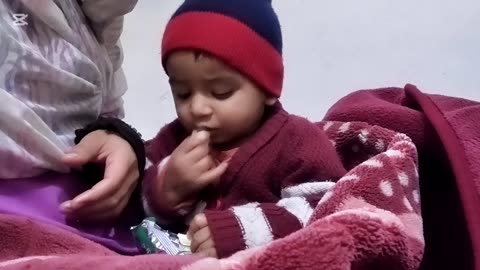 Yahya eating a chips