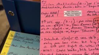 Jon Anik Shows Off His Incredibly Detailed Notes for UFC 311 Card