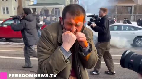 Tear Gas deployed in Minneapolis as ICE Agents and CBP seen heckled by protesters after a car crash