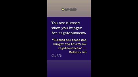 You are blessed