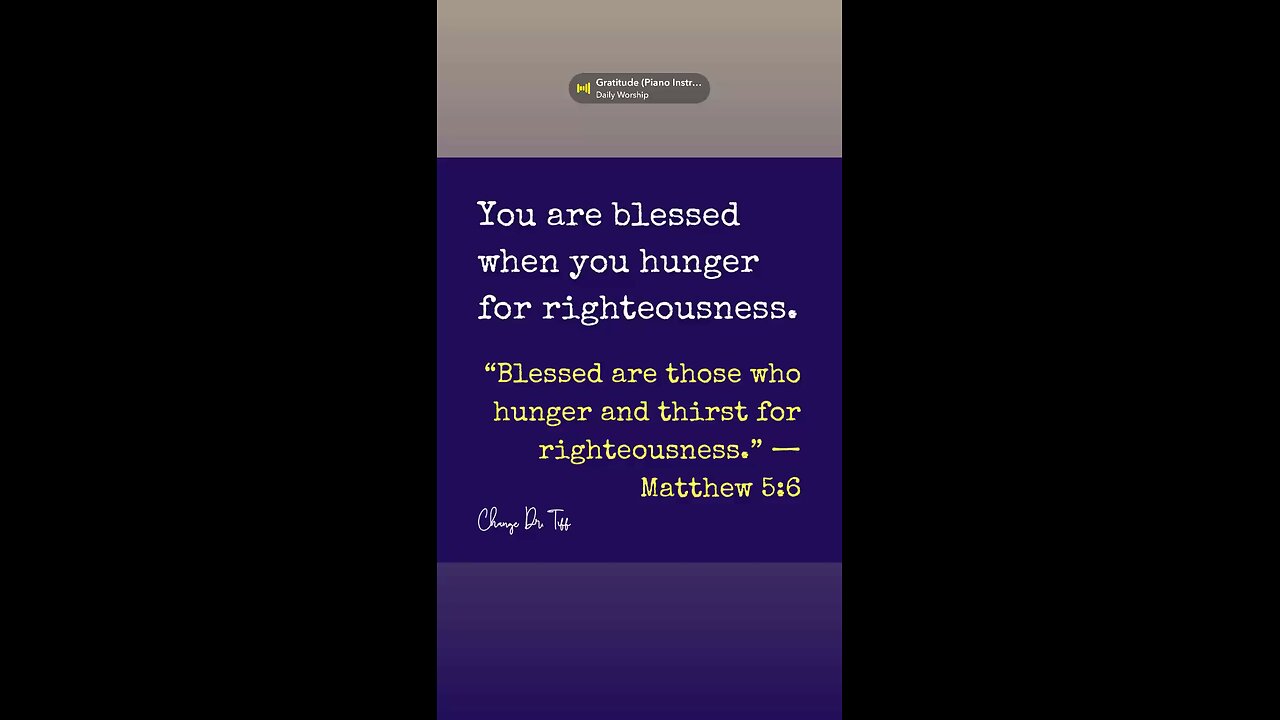 You are blessed