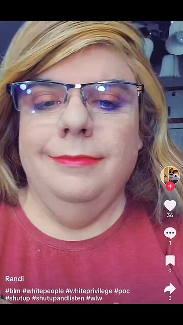 Man pretending to be a woman tells White people to “Shut up” and listen to Black people 🤔🤔