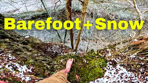 Barefoot Winter Adventure to Magical Arch! ❄️🏞️🦶 #barefoot #natureadventure