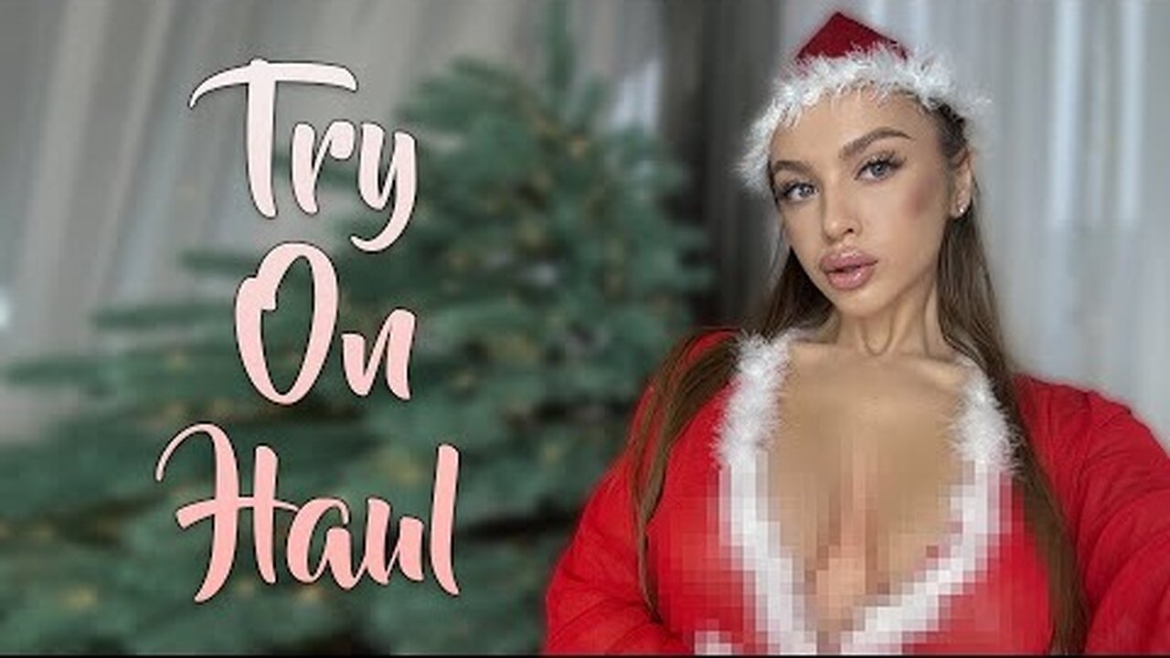 ✨4K Trying on a festive transparent red robe | Transparent 2024 Rapunzel Try-On✨