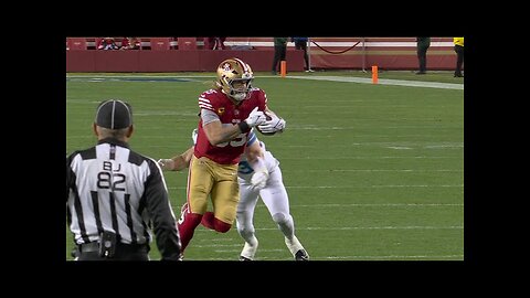 Brock Purdy fires to George Kittle for 18-yard pickup and red zone access