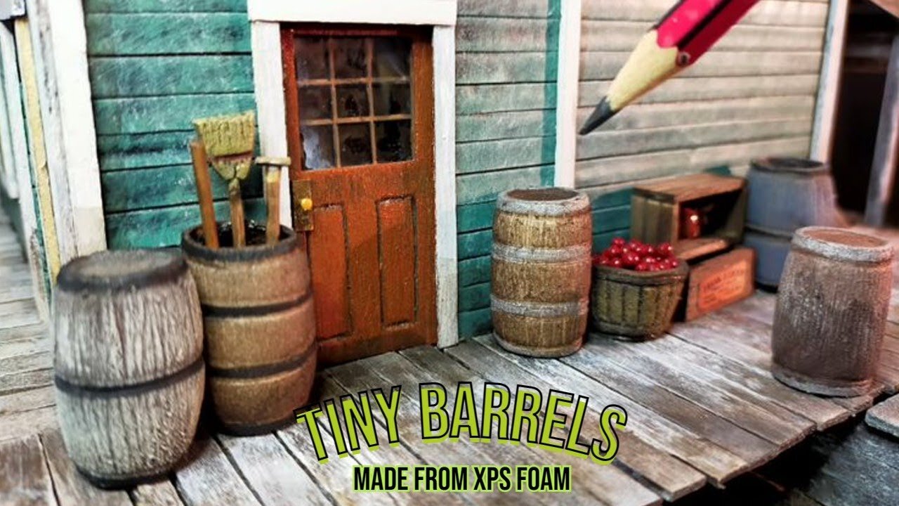 Miniature Barrels made from XPS foam