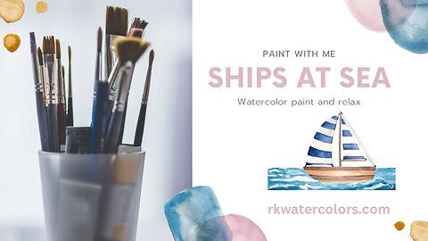 Ships at Sea - watercolor painting