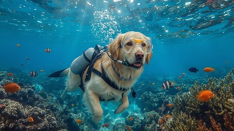 Mama Dog Enjoys a Chill Day by the Sea and Tasty Seafood Treats 🐶🏝️🍤