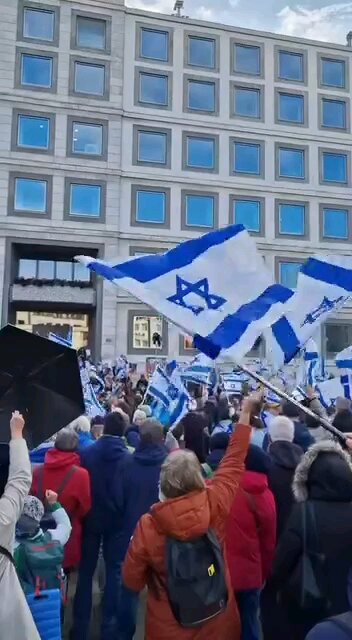 At the moment solidarity with Israel against rising antisemitism in Stuttgart Germany