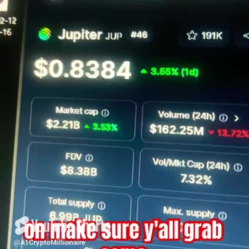 jupiter crypto coin price prediction #fyp