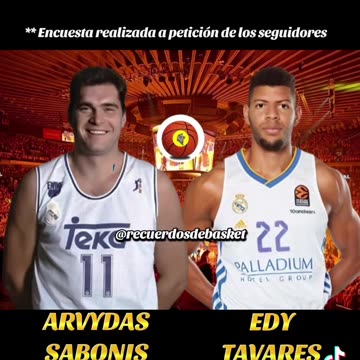 ARVYDAS SABONIS VS EDY TAVARES #ArvydasSabonis #EdyTavares #realmadrid #baloncesto #basketball