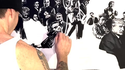 Iconic Mafia Characters on Canvas 🎨 Time-Lapse Art