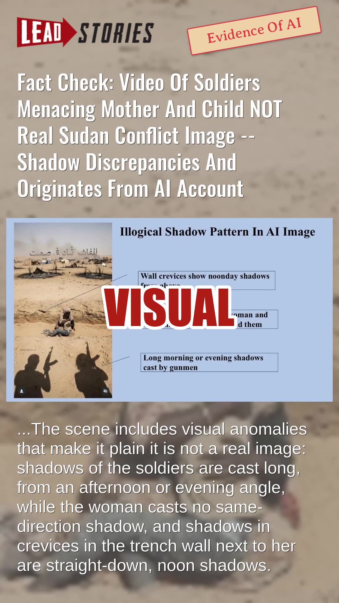 Fact Check: Video Of Soldiers Menacing Mother And Child NOT Real Sudan Conflict Image -- AI Shadows