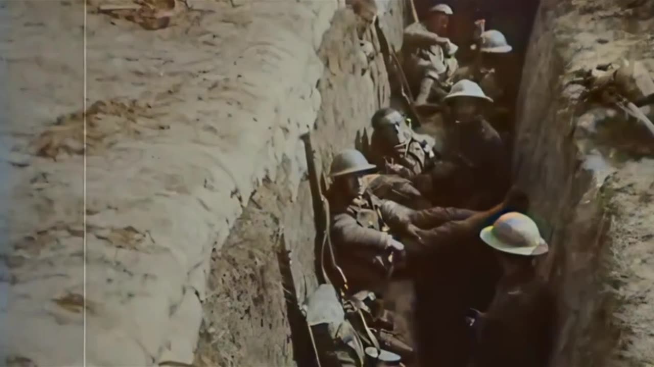 British soldiers in trenches at the Battle of Ancre 1916